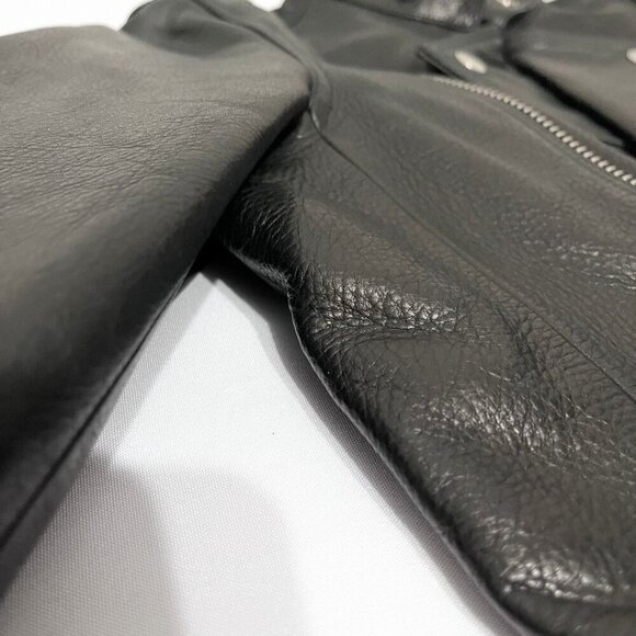 NWT APC FLORENCE BLACK LEATHER JACKET - 34 (XS) - Picture 13 of 16